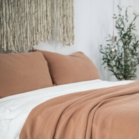 Moyha Baumwolle Tagesdecke Terracotta aus 100% Baumwolle, 260x240 cm