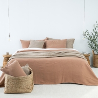 Moyha Baumwolle Tagesdecke Terracotta, 100% Baumwolle, 150x240 cm