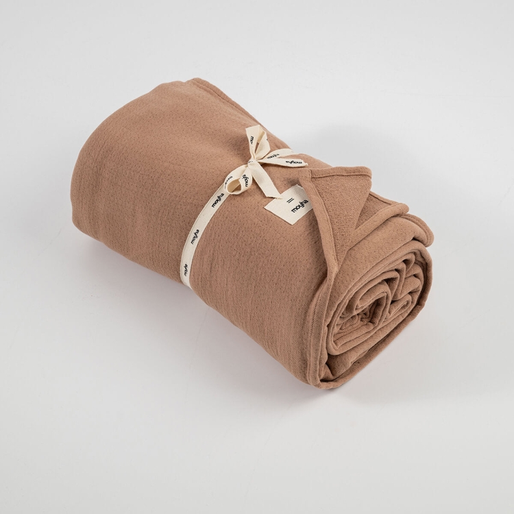 Moyha Baumwolle Tagesdecke in Terracotta, 100% Baumwolle, 220x240 cm