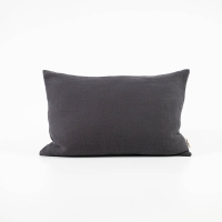 Moyha Baumwoll Zierkissen Dunkelgrau Anthrazit, reines 100% Baumwollgewebe, 60x40 cm