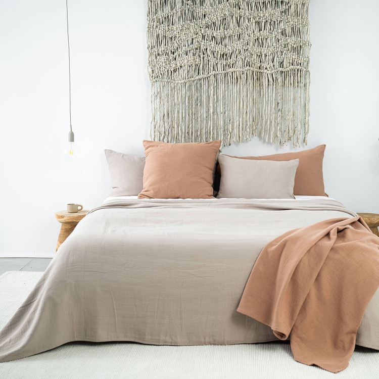 Moyha Baumwoll Dekokissen, Beige-Ton, 100% Baumwolle