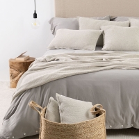 Moyha Tagesdecke „Close to Nature“, Farbe Ecru Sand, Material recyceltes Baumwollgarn