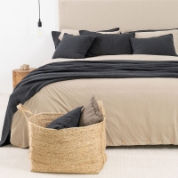 Moyha Close to Nature Tagesdecke dunkelgrau Graphit aus recyceltem Baumwollgarn