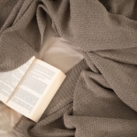 Moyha Decke Close to Nature, Farbe Braun, recyceltes Baumwollgarn