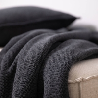 Moyha Close to Nature Decke dunkelgrau Graphit aus recyceltem Baumwollgarn