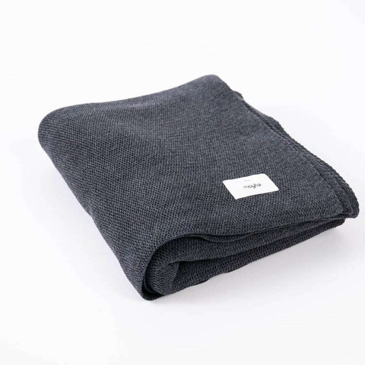 Moyha Close to Nature Plaid dunkelgrau Graphit, recyceltes Baumwollgarn