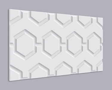 3D Wandpaneel MDF 019 mit Hexagon Muster