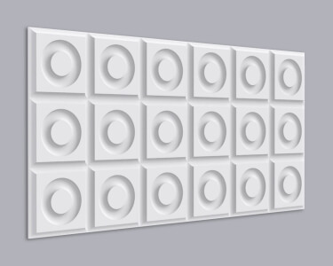 3D Wandpaneel MDF 026 mit Kreis im Quadrat Muster