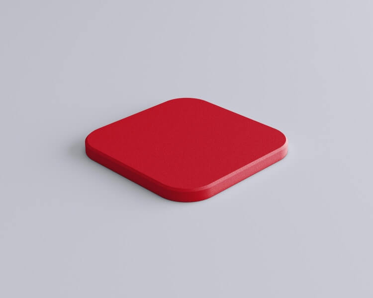 Weiches 3D Wandpaneel Tele edge Quadrat mit abgerundeten Ecken und abgeschrägten Kanten von fluffo