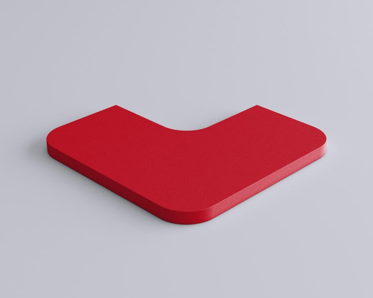 Weiches Wandpaneel Tele cut Quadrat mit abgerundeten Ecken von fluffo