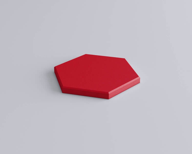 Weiches 3D Wandpaneel Hexa edge in Hexagon Form und abgeschrägten Kanten von fluffo