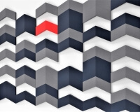 Kreative 3D Wand aus 3D Paneelen Chevron