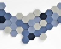 3D Wände Konferenzzimmer aus weichem Akustikschaumstoff Hexa