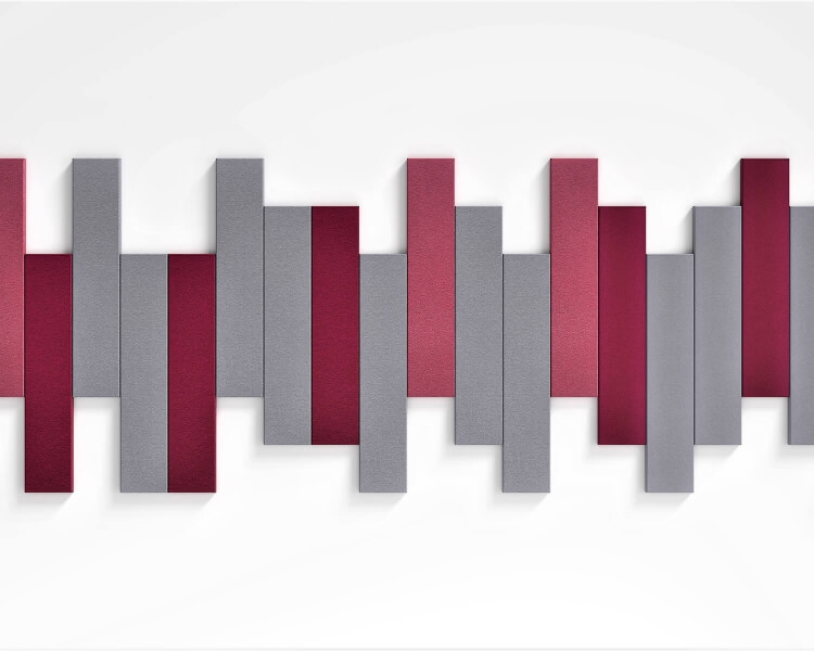 Schalldämmende Bürowände aus langen Wandpaneelen Stick edge