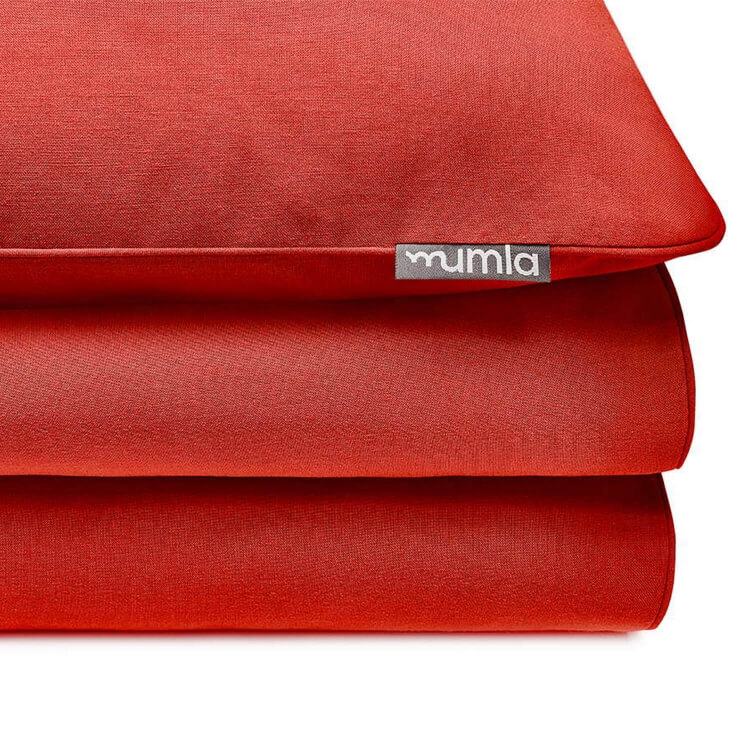 Mumla Bettwäsche in Ziegelrot Unifarbe. Reine Baumwolle