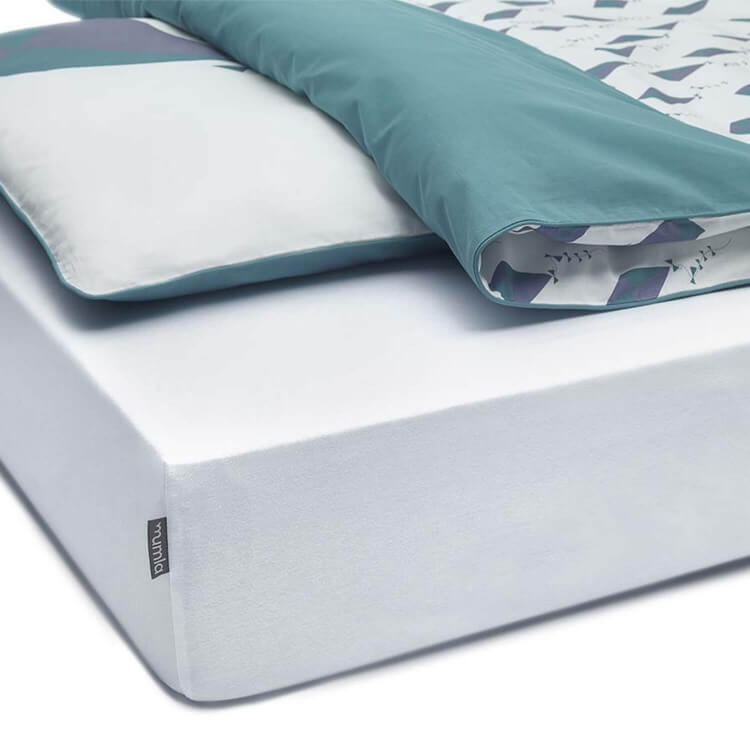 Weißes Jersey Spannbettlaken Uni von Mumla