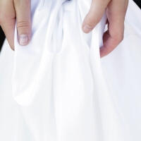 Spannbettlaken Baumwollsatin weiß HOP Design PURE Premium