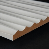 3D Wand 006 aus gefrästem MDF Holz, weiß grundiert 3D Wand 006 aus gefrästem MDF Holz, weiß grundiert