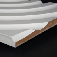 3D Wand 009 aus gefrästem MDF Holz, weiß grundiert 3D Wand 009 aus gefrästem MDF Holz, weiß grundiert
