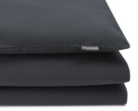 Schöne Bettwäsche in uni dunkelgrau aus zertifizierter Baumwolle