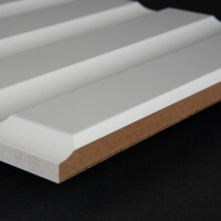 3D Wand 010 aus gefrästem MDF Holz, weiß grundiert 3D Wand 010 aus gefrästem MDF Holz, weiß grundiert