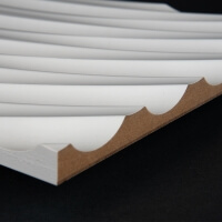 3D Wand 014 aus gefrästem MDF Holz, weiß grundiert 3D Wand 014 aus gefrästem MDF Holz, weiß grundiert
