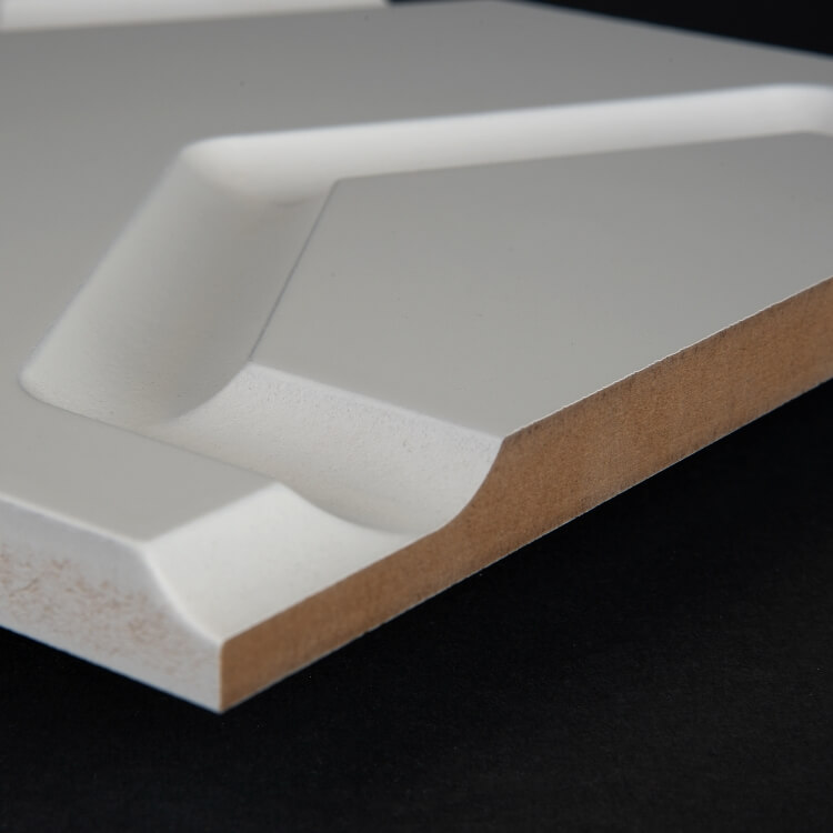 3D Wand 019 aus gefrästem MDF Holz, weiß grundiert