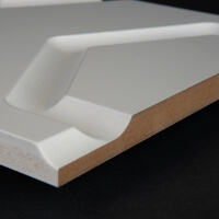 3D Wand 019 aus gefrästem MDF Holz, weiß grundiert 3D Wand 019 aus gefrästem MDF Holz, weiß grundiert