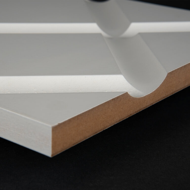 3D Wand 023 aus gefrästem MDF Holz, weiß grundiert