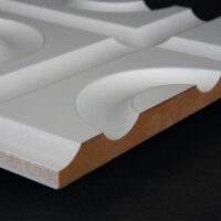 3D Wand 026 aus gefrästem MDF Holz, weiß grundiert 3D Wand 026 aus gefrästem MDF Holz, weiß grundiert
