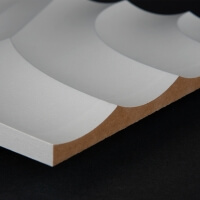 3D Wand 045 aus gefrästem MDF Holz, weiß grundiert 3D Wand 045 aus gefrästem MDF Holz, weiß grundiert