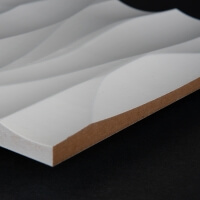 3D Wand 056 aus gefrästem MDF Holz, weiß grundiert 3D Wand 056 aus gefrästem MDF Holz, weiß grundiert