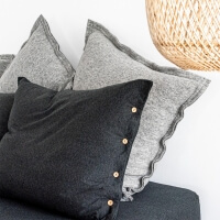 moyha Jersey Dream Kissenbezüge mit Holzknöpfen