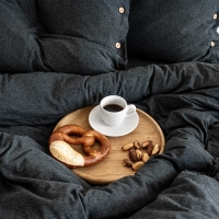 Jersey Bettwäsche dunkelgrau Holzknöpfe moyha Dream