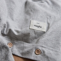 Jersey Bettwäsche grau Holzknöpfe moyha Dream