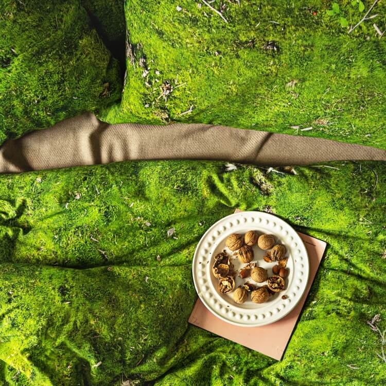 Foonka grüne Bettwäsche Moos Hayka