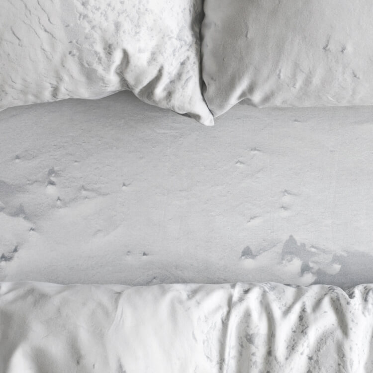 Foonka Spannbettlaken Schnee Optik Hayka