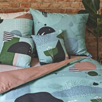 Moderne Bettwäsche Türkis rosa Am I Foonka