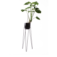 Moderner Blumenständer Metall schwarz Bujnie Neo