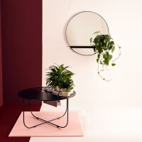 Runder Spiegel mit Ablage und Blumentopfhalter Bujnie Halo