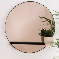 Badspiegel mit getöntem Glas Metall schwarz Bujnie Halo